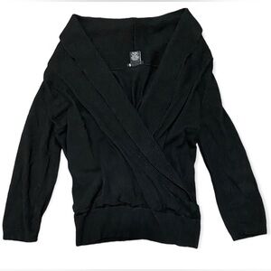 Ann Taylor Black Wrap Over Sweater Women’s Small